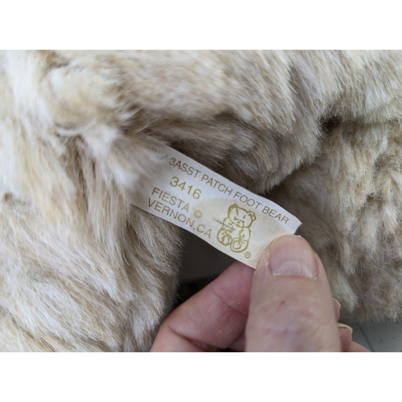 Fiesta Tan Patch Foot Bear Plush 15 Inch 3416 Stuffed Animal Toy - Picture 6 of 8